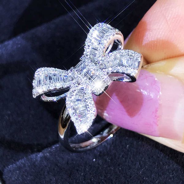 Neue Ankunft Fliege Leiter Diamant Ringe Schöne Luxus Simulation Mode Schmuck Temperament Weibliche Hochzeit Ring Für Frauen X0715