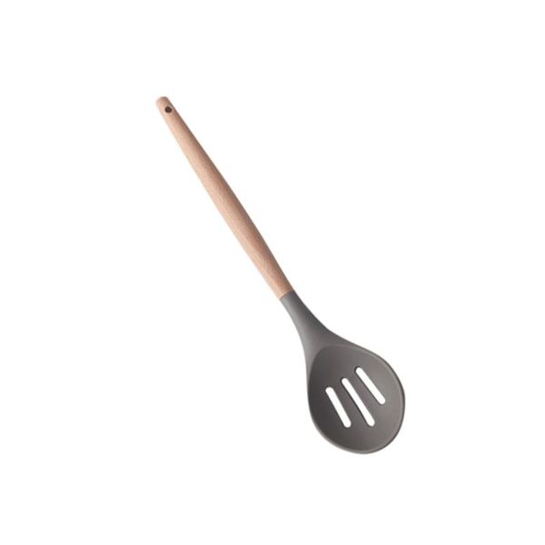 

spoons silicone soup colander with wooden handles heat-resistant kitchen utensil premium beech wood laddle home cooking utensils