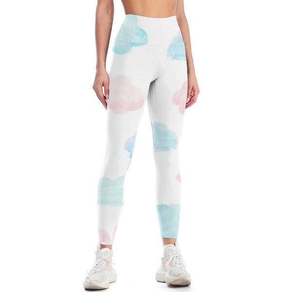 

yoga outfit cloud leggings art women pants push up casual play drop