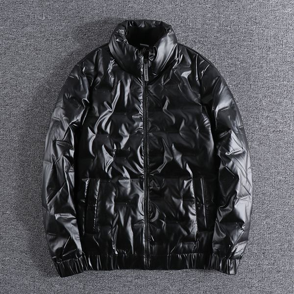 

2021 simple solid color light face windproof men's down jacket winter cool warm collar slim fit coat youth trend padded 0821 fkwh, Black;brown