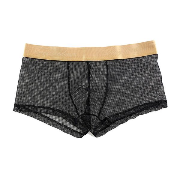 

transparent exy see through lip print under men solid boxer shorts plus size boxers men's underwear, Black;white