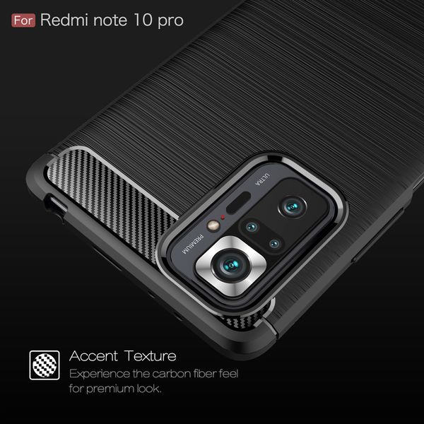 Матовый из углеродного волокна сотовые чехлы для сотовых телефонов Мягкий силиконовый защитный чехол для Redmi Note 10 Pro Max