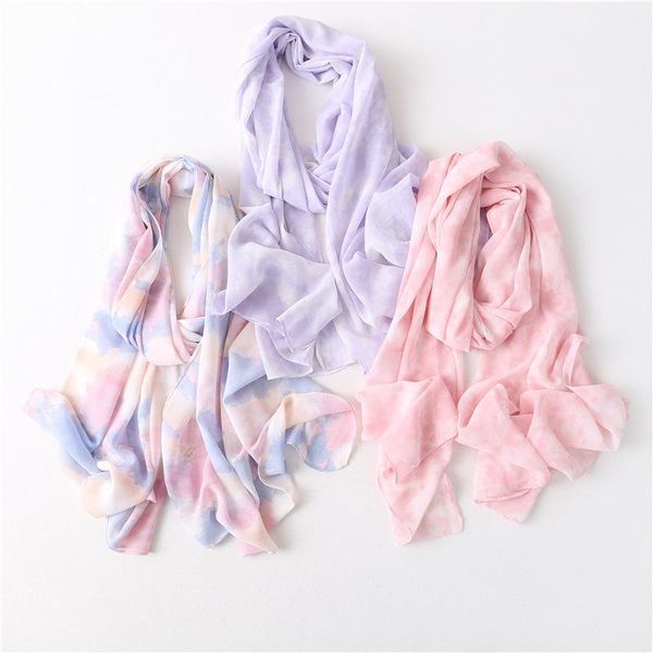 

2021 femme print bubble chiffon hijab women scarf shawl two color long shawls and wraps muslim hijabs scarves ladies foulard, Blue;gray