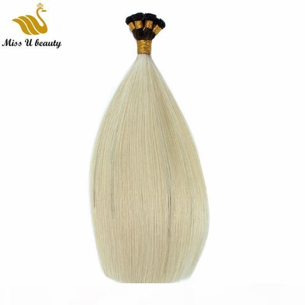 

hand tied hair weft t color brown silver remy hair extensions cuticle aligned hair, Black
