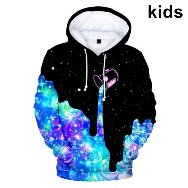 

men's hoodies & sweatshirts 3 to 14 years kids hoodie black pouring milk starry paint bucket 3d sweatshirt boys girls tie dyed printed