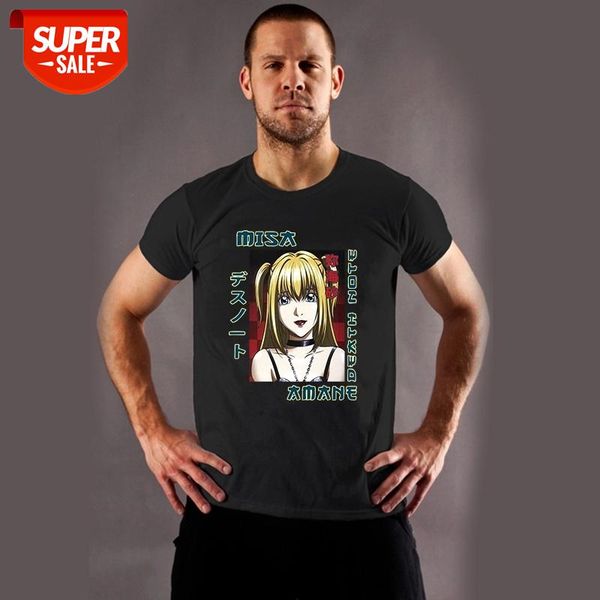 

retro death note misa amane t shirt for men short sleeved japan anime manga casual pure cotton summer t-shirt fans tee gift #ha2t, White;black