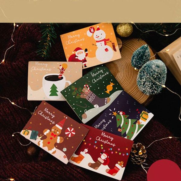 

greeting cards 6pcs senyu leaf christmas card children's small diy simple blank blessing envelope message