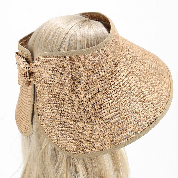 

beach sunshade empty hat women summer sun protection straw hat folding large parent-child hat, Blue;gray
