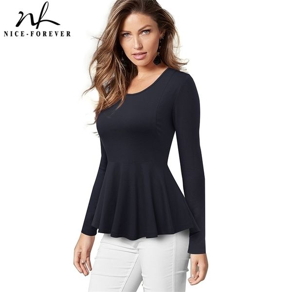 

nice-forever casual round neck pure color t-shirts sleeveless women summer ruffle tees t041 210315, White