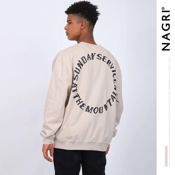 

nagri 19 men's fashion label autumn winter sunday lisa same bf loose fitting men's and women's sweater, Black