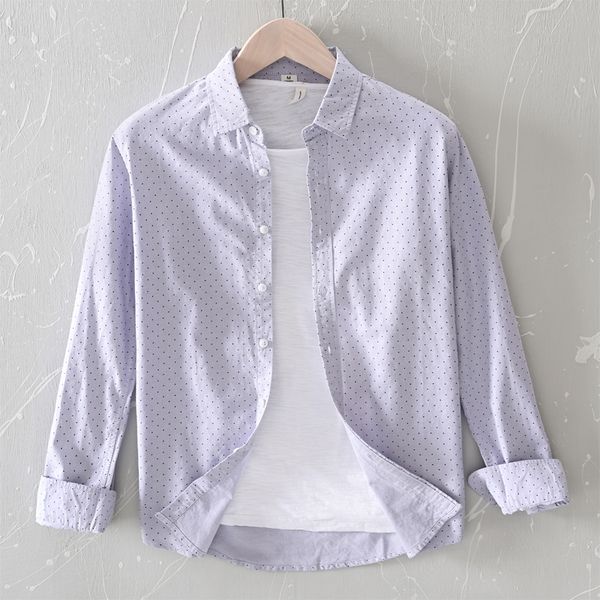 

2021 new nova marca algodo masculina cinza vero para de manga comprida moda camisa dos homens confortveis slidos camisas fhfd, White