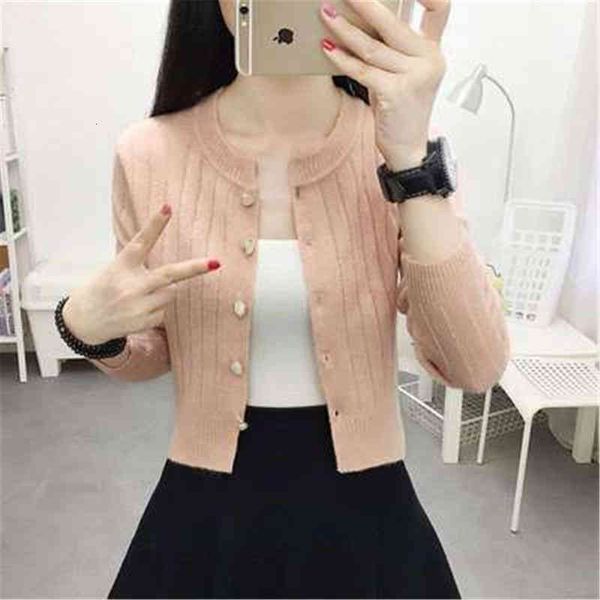 

women's knits & tees woman cardigan sweaters short fall winter long-sleeve shirt loose mesh jacket superior domestic mujer j7tn, White