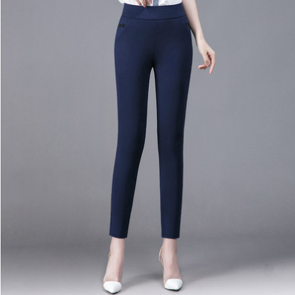 

women's pants & capris mother pencil autumn solid casual ankle-length pant high waist slim vintage ol trousers j294, Black;white