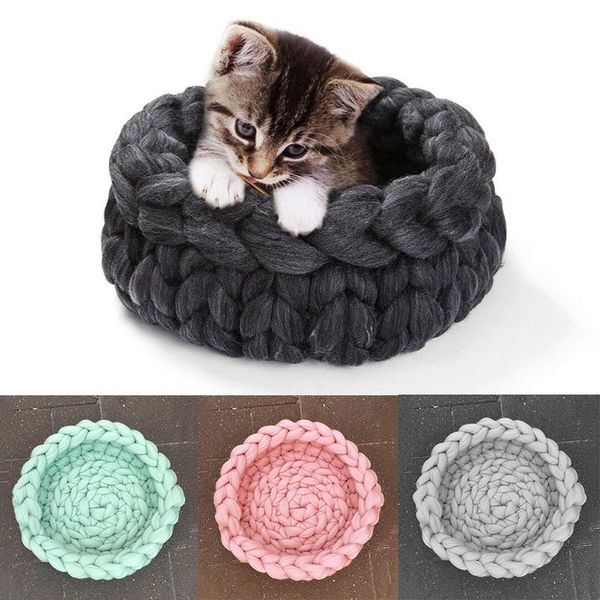 

kennels & pens hand-woven bed handmade knit pet nest kennel dog cat house puppy kitten cave basket sleeping bag dogs supplies