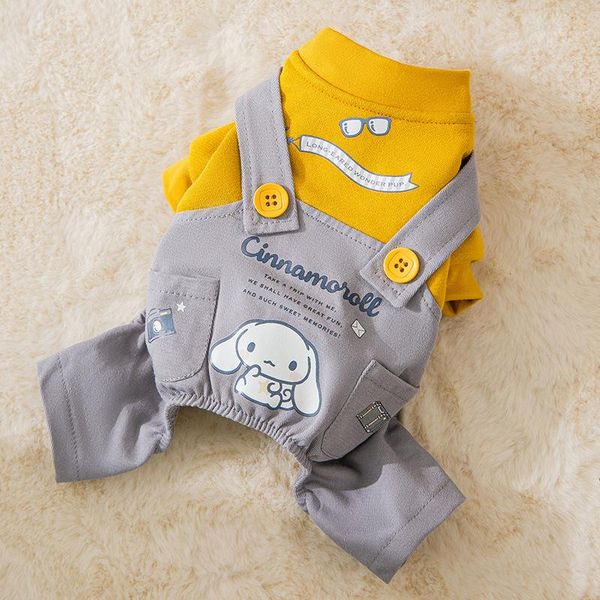 

dog apparel pet clothing cartoon jumpsuits white big ear print clothes for dogs small costume cute autumn winter rompers collar perro