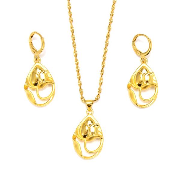 

earrings & necklace gold dubai indiavintage african flower jewelry sets for women fashion square charms wedding gift, Silver