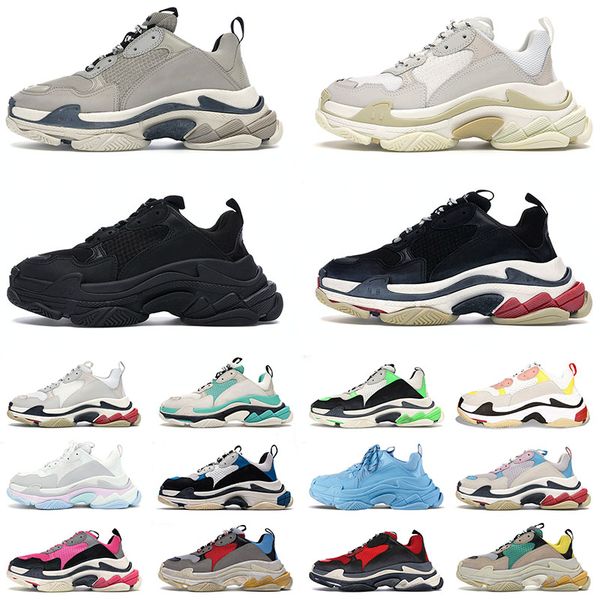 

fashion triple s luxury desinger shoes paris 17fw platform sneakers all black white grey balencaiga off red bottom retro pink speed trainers