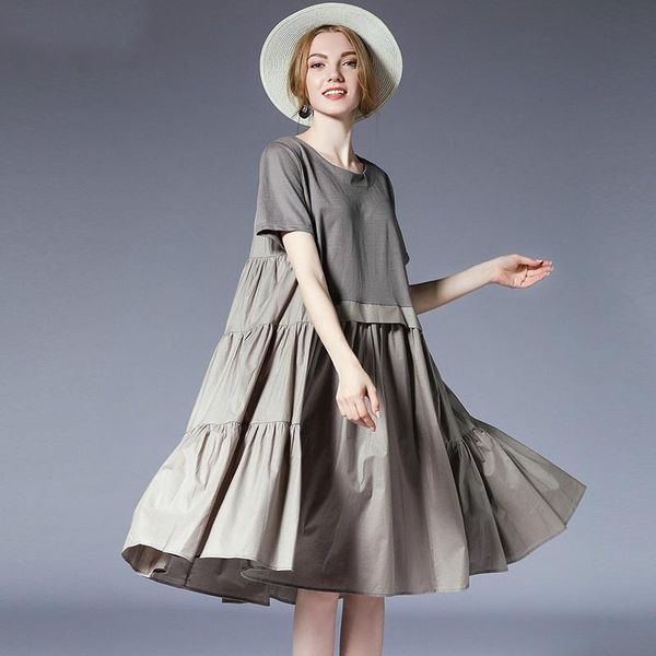 

casual dresses loulan queen 2021 maxi summer plus size dress women, Black;gray