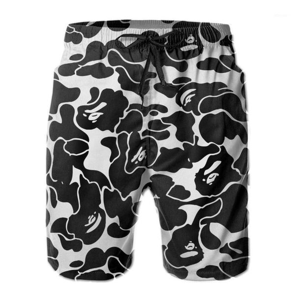 

men's shorts men sweatpants black white camouflage surfing beach board swim trunks sport quick dry mesh casual pretty for adult, White;black