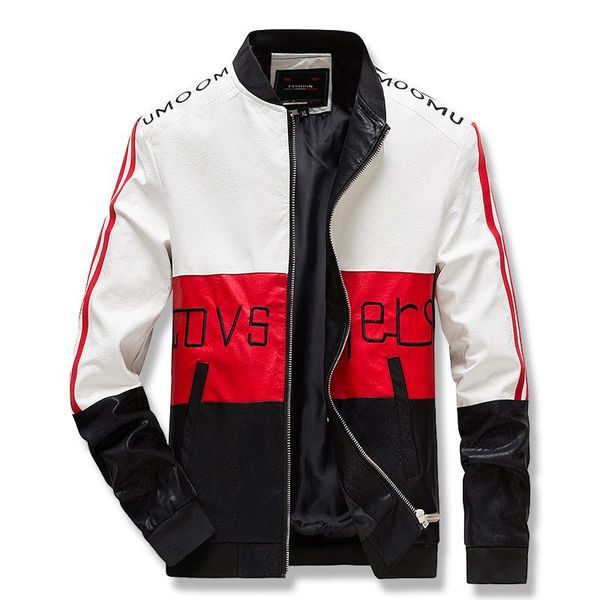 Herrenpelz Faux 2021 Männer Casual Motor Splitter Lederjacke Herbst Mode Biker Vintage PU Mantel