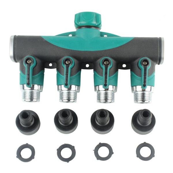 

4 way garden water tap adaptor metal hose splitter quick connector garden hose connector thread tap watering irrigation supplies