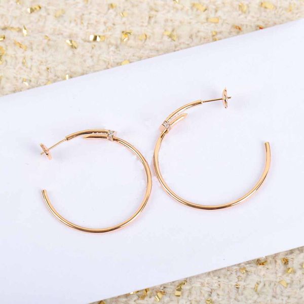 

s925 silver large round shape drop earring with diamond in 18k rose gold plated for women wedding jewelry gift have box stamp ps4746