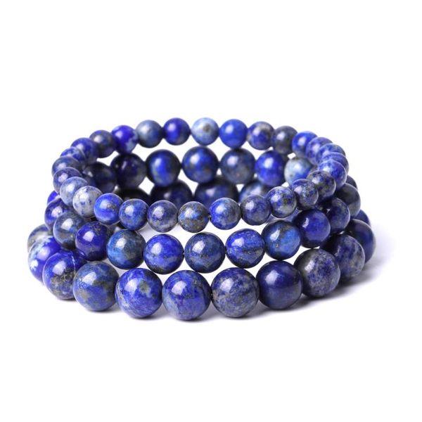 

charm bracelets natural stone 6mm 8mm 10mm lapis lazuli bead bracelet yoga chakra healing friend, Golden;silver