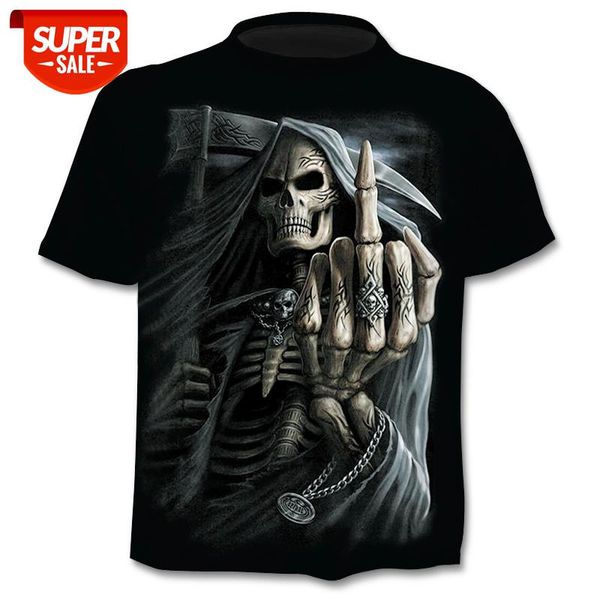 

2020 new design t shirt men/women heavy metal grim reaper skull 3d printed t-shirts casual harajuku style tshirt streetwear #lg27, White;black