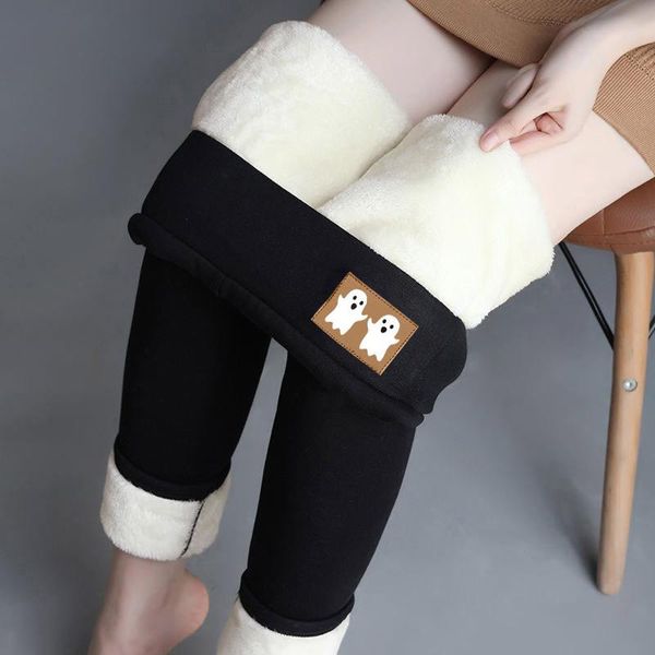 

women's pants & capris winter women leggings velvet warm hight waist solid color legging comfortable keep stretchy, Black;white