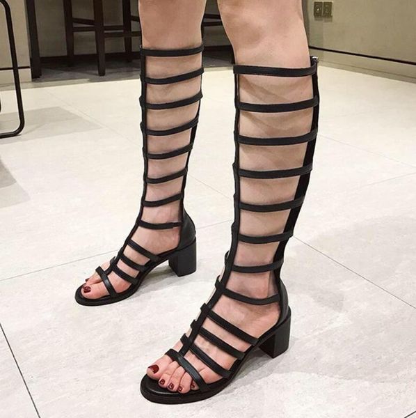 

sandals super thick high-heeled sandal 2021 women's shoes rome, Black