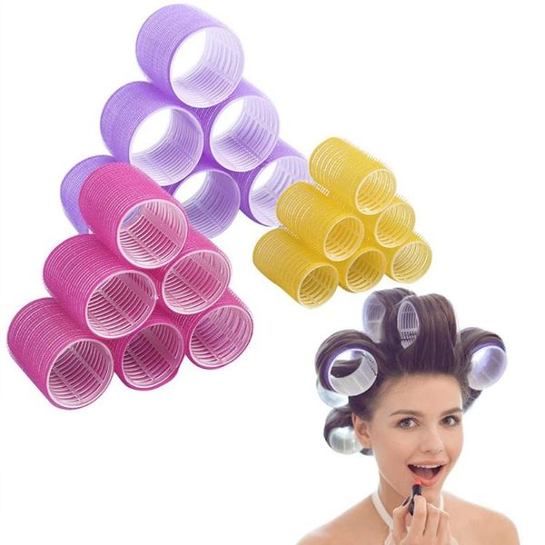 

hair straighteners 12 pcs lazy self-adhesive curling hairdressing tool deduction various hairstyles color random, Black