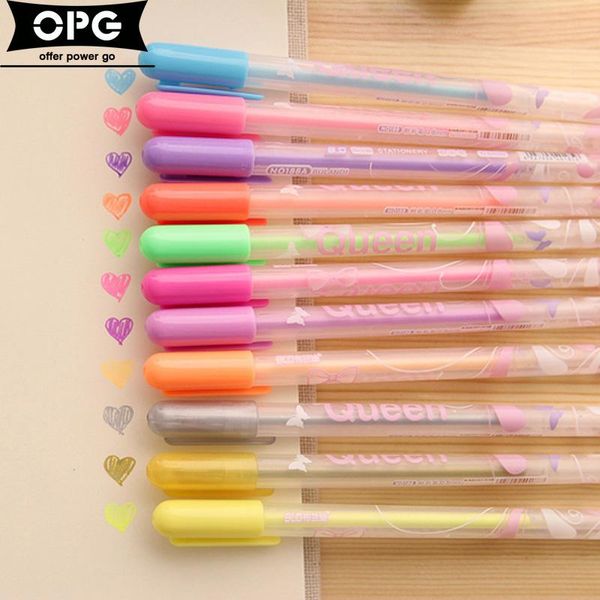 

highlighters 12 pcs/lot watercolor chalk pen set for po scrabooking decor markers highlighter school supplies, Black;red