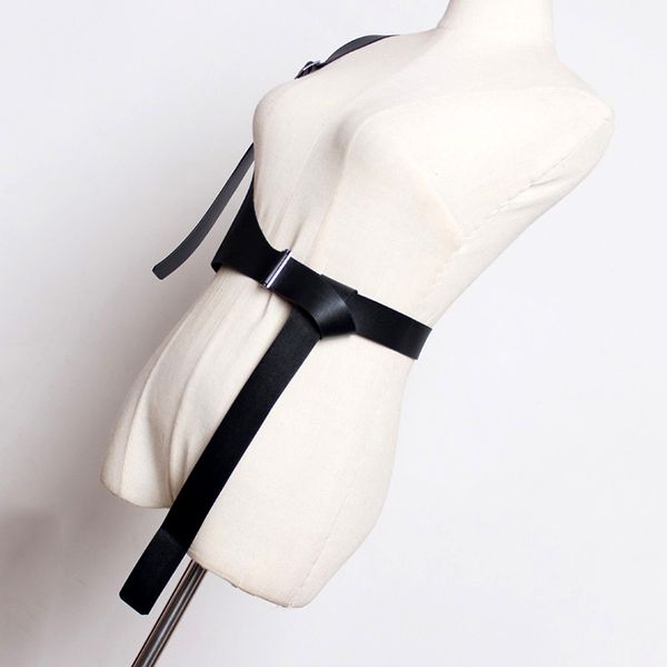 

women harness waist belt straps garter gothic belts leather body bondage cage sculpting harajuku punk suspenders, Black;white
