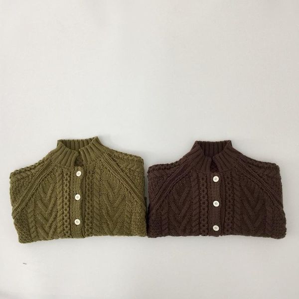 

baby sweater thick line cardigan sweater thick coat children baby boy girl clothes, Blue