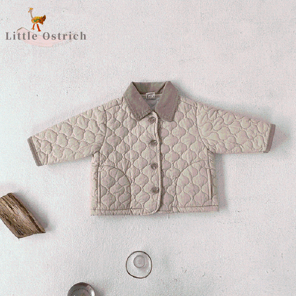 

jackets born baby girl boy winter cotton padded jacket infant toddler child coat patchwork warm outwear button clothes 0-3y, Blue;gray