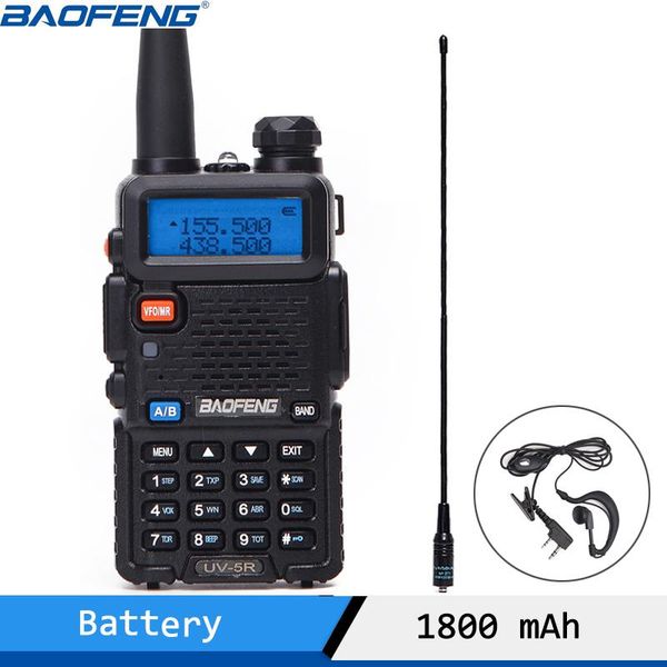 

walkie talkie baofeng uv-5r portable vhf/uhf 136-174mhz&400-520mhz dual band two way ham radio pofung handheld uv5r communicador