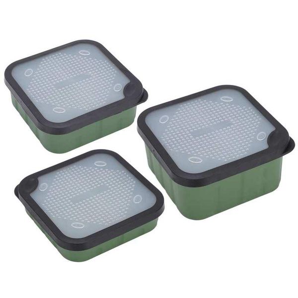 

fishing accessories bait boxes green durable perforated for outdoors vacationing