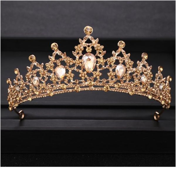 

vintage gold wedding crown baroque rhinestone crystal crown queen tiara prom party bridal hair accessories jllczv, Silver