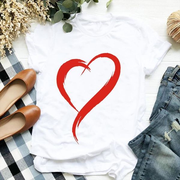 

men lady printed love mens hear simple cute fashion 90s print ladies t tee clothes female graphic shirt, White;black