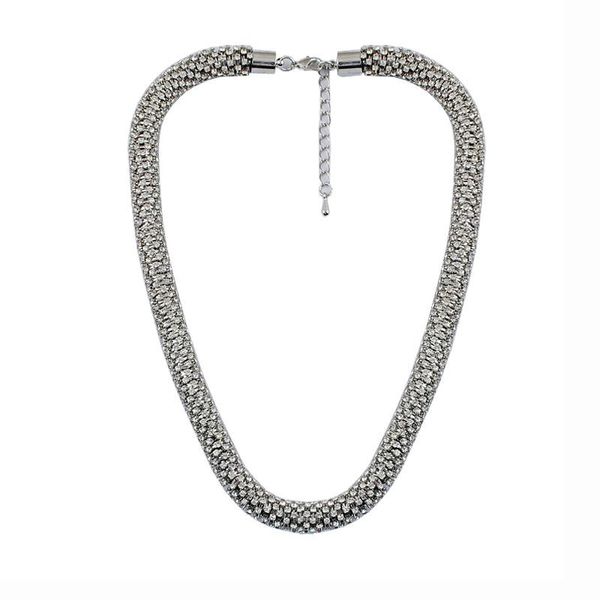 

chains necklace rhinestone statement twining for women party wedding, Silver