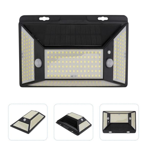 

solar lamps 1pc four-sided luminous lamp induction garden light decor (black)