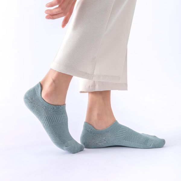 

men's socks 7 pairs plus size sock slippers cotton non-slip silicone invisible no show boat summer autumn fashion male eu39-45, Black