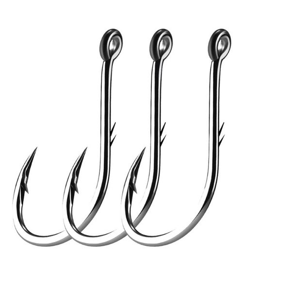 

fishing hooks simpleyi 50pcs/lot 6# 1# 1/0-5/0# fish hook bait holder jig big barbed treble tackle pesca