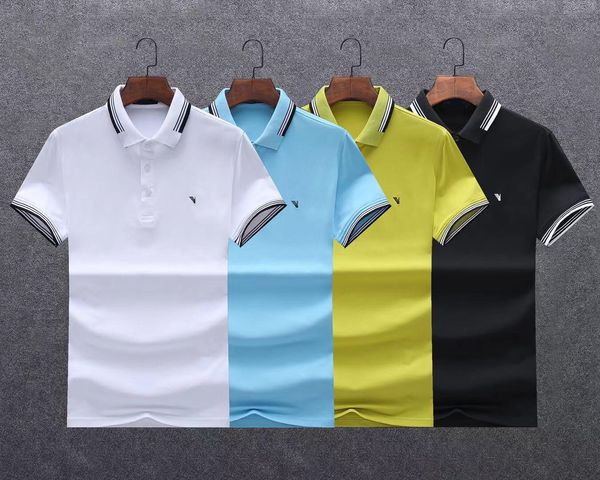 

2021 business casual polo shirt tshirt men sleeve stripe slimmer manly society men's fashion checked five color chooes m-3xl#t02, White;black