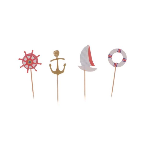 

other festive & party supplies 24pcs sailboat marine style birthday cake ers decoration insert for favors