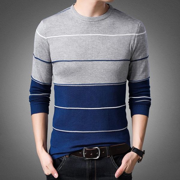 

knitred woolen autumn korean style casual men clothes 2021 new fashion brand sweater mens pullover striped slim fit jumpers, White;black