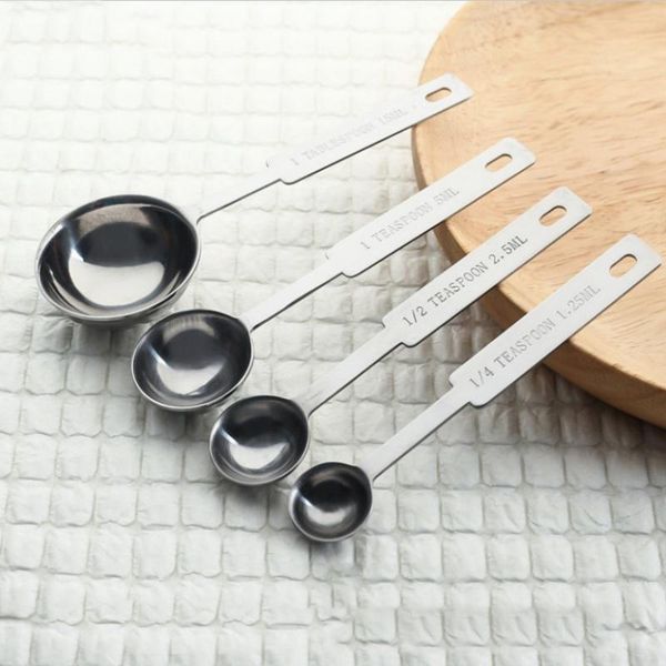 

4pcs stainless steel collapsible folding measuring cup and spoon set folding measuring spoons baking cooking tools set