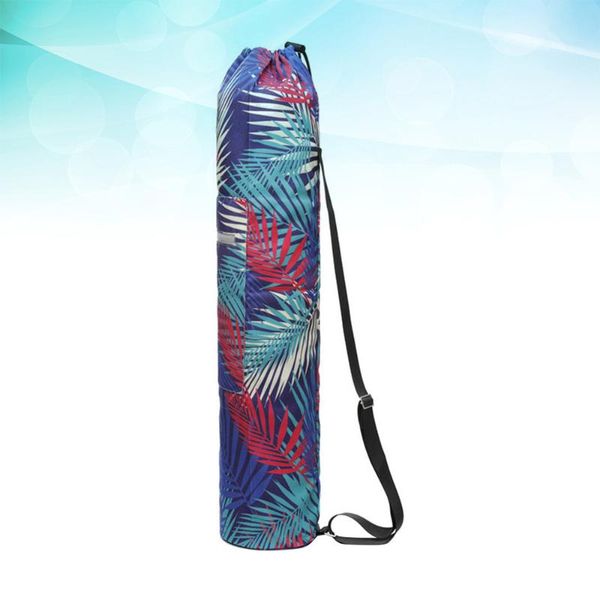 

canvas printed yoga mat carry bag fashion sports bag drawstring yoga mat shoulder fitness ( bg180002 )