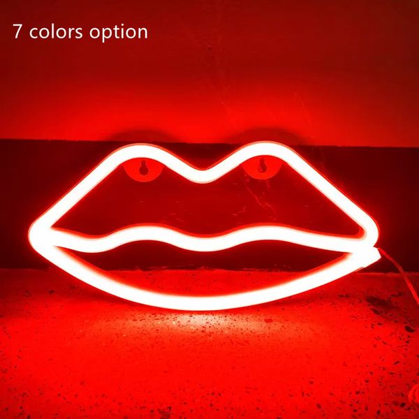 

led neon signs lips night lights with hanger 37.5*13.5cm 15days-shipping