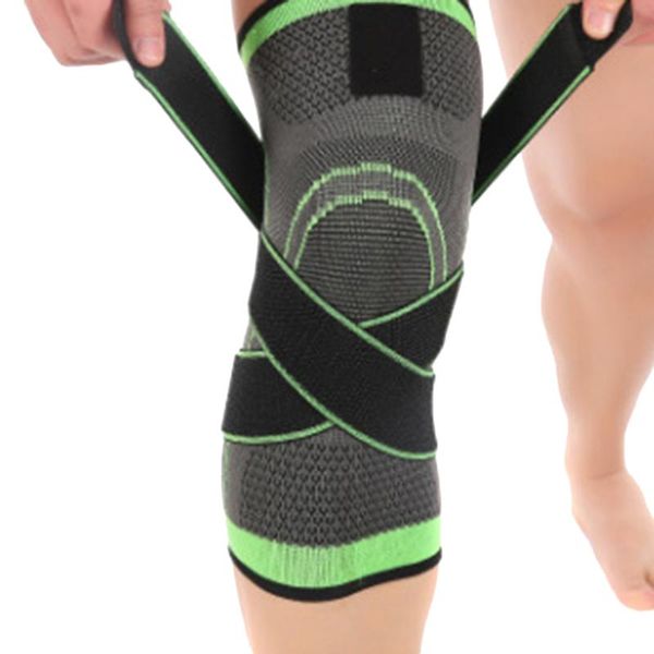 

elbow & knee pads 1pc elastic kneepad pressurized breathable brace support protector basketball fitness gear, Black;gray